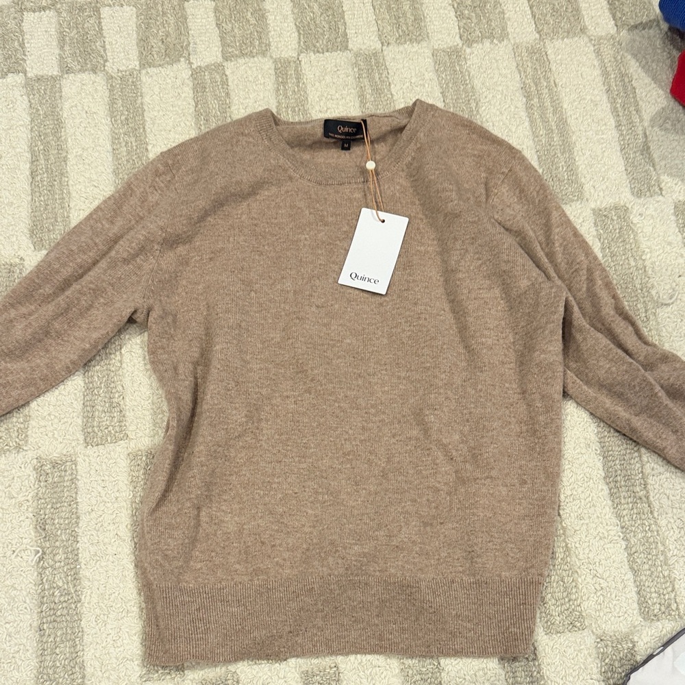 Quince Women's Tan Cashmere Crewneck Sweater NWT